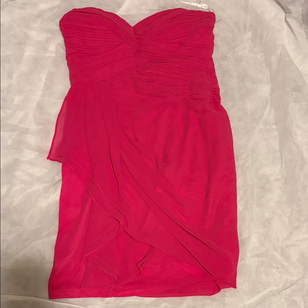 Minuet Petite Strapless Fuchsia Dress